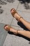Gatto Women's Nude Tutun Genuine Leather Suet Low Heel Sandals - 8