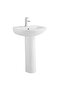 Wash Basin With Pedestal Glazed Ceramic Full Pedestal Wash Basin, Sink For Bathroom