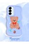 Samsung Galaxy A56 Compatible Case Camera Protector Blue Silicone Couple Phone Case Bear Pattern - 2