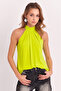 Women's Pistachio Green Halter Neck Blouse App1273