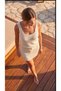 Women's Strappy Square Neck Knitwear Pareo with Waist Tie - 5
