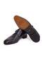 Black Color Laceless Genuine Leather Leather Sole Men's Shoes - 3