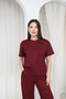 Women's Silvery Crew Neck Short Sleeve Loose-Fit Top and Bottom Set - 6