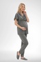 Women's 3-Piece Short-Sleeved V-Neck Maternity Short Robe and Pajama Set, 75% Cotton, 25% Viscose - 3