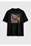 Kylian Mbappe Dictator Design Printed Relaxed Fit Unisex Black T-Shirt