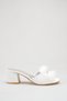 Lace Detailed Feathered Bridal Slippers White Thick Heeled Wedding, Engagement and Dowry Slippers - 5