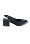 694-26 Satin Open Back Thick Heel Women's Shoes (6cm) - 2