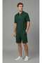 Unisex Green Polo Collar T-Shirt Shorts Set Oversize Summer Fabric