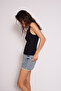 Lace-Detail Tricot Top Black - 3