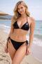 Women's Black Cotton Stylish Quality Foil Print Shiny Bikini Set