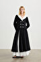 Black Embroidered Jacket with Collar Details - 2