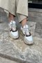 Beige Brown Gradient 100% Genuine Leather Women's Sports Shoes - 4