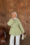 Women's 100% Cotton Muslin Oversize Hijab Shirt Tunic Green - 3