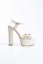Women's Genuine Leather Platform Shoes Cream - 2