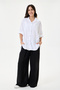 Women's White Italian Floral Embroidered Scalloped Oversize Poplin Shirt Size 40 - 46 - 6
