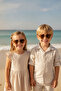Heart Shaped Glittery Yellow Brown Sunglasses for Children Summer Beach and Party Accessory - 4