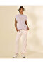 Women Light Mauve Printed Straight Leg Pants - 2