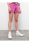 Lcw Vision Purple Women's Flat Bermuda Shorts with Elastic Waist - 3