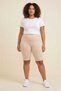 Women's Plus Size High Waist Short Leggings - Cotton Lycra Over-The-Knee Leggings (No Show) - 2