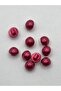 11mm Bottom-Attached Plastic Luxury Pearl Button. 10 Pieces. Bordo. - 3