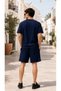 Men's Plain Shorts+Crew Neck T-Shirt Stylish Summer Comfortable Fit Casual Shorts+T-Shirt Two-Piece Set - 4