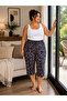 Women's Viscose Pocketless Battal Capri Relaxed Cut - Large Size