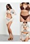 Pack of 4 - Textured Front Tie Ruffle Detail Top, Short Tie Sarong, Tie Bikini and Brief Set - 2