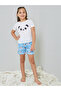 Girls Panda Print T-Shirt and Shorts Set