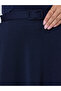 تنورة ماكسي زرقاء داكنة على شكل حرف A مع حزام - 4