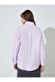 Purple Solid Long Sleeves Oversized Shirt - 5