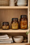 Set of 3 Glass Storage Jars |   Amber Glass Jar with Locking Lid and Silicone Gasket |   Airtight Kitchen Storage Container - 6