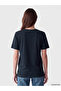 Lcw Grace Navy Blue Embroidered 100% Cotton Women's T-Shirt - 4