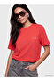 Lcw Vision Red Printed 100% Cotton Women's T-Shirt
