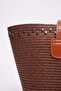 Women's Studded Detailed Straw Shoulder Bag - 5