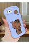 iPhone 7 Plus Compatible Case Camera Protector Blue Silicone Couple Phone Case Kitty Pattern