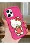 Poco X5 Pro 5g Compatible Case Camera Protector Red Silicone Couple Phone Case Kitty Pattern