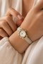 Leny Women's Wristwatch Cream Thin Cord Gold Case White Dial Minimal Analog Elegant Casual Women's Watch - 5