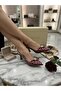 New Season Heel-Headed Shoes with Polka Dot Pattern, Bow and Buckle Details - 4