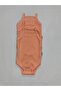 3-Piece Rope Strap Salmon Color 100% Cotton Baby Bodysuit with Snap Fasteners - 2