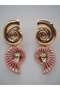 Women's Stainless Steel Seashell Earrings with Enamel Dangle Vintage Model Antiallergic Steel Earrings