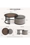 2-Piece Modern Wooden Coffee Table Set – Minimalist Round Center Tables with 2 Drawer Storage Divider for Living Room, Bedroom, Office | Premium Wood Material - 5