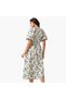 Midi Floral Print Women Dress with Balloon Sleeves - 5
