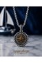 Stainless Steel Minimal Design Anthracite Gold and Silver Color Sailor Compass Necklace