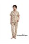Women's Shirt Collar Buttoned Wrinkled Pajama Set with Ruffles - 2
