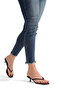 Duru Women's Comfortable Sole New Season Faux Leather Short Heeled Flip Flops - 2