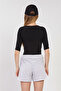 Women's Deep Neckline Short Sleeve Bodysuit - Black - 5