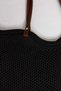 Women's Knitwear Shoulder Bag with Leather Strap Daily Stylish Steel Knitwear Bag 1617 Black - 5