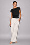 Bele Oturan Kayık Yaka Black Stretchy Crop Top Blouse - 3