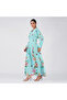 Blue Multi Floral V-Neck Casual Dress - 2