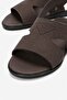 Buckle Cross Women's Sandals Brown - 5